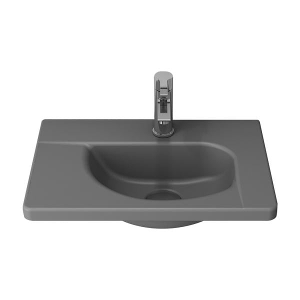 Bocchi Taormina Design Wastafel Met Kraangat 445x310 Mat Grijs