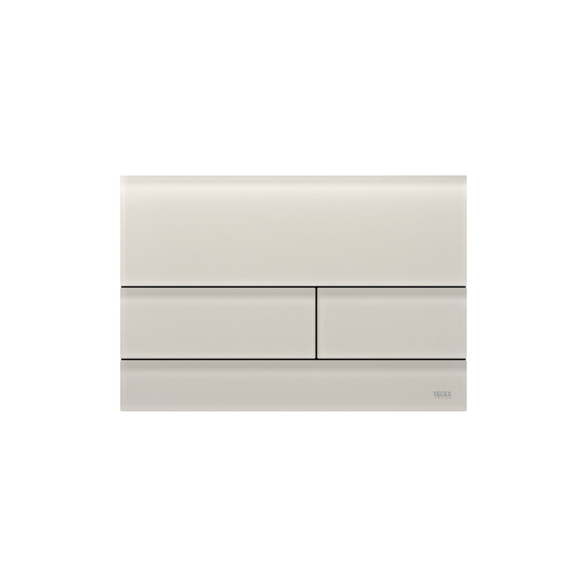 TECESQUARE II WC-BEDIENINGSPLAAT VAN GLAS VOOR DUOSPOELTECHNIEK, GLAS ZANDBEIGE GESATINEERD
