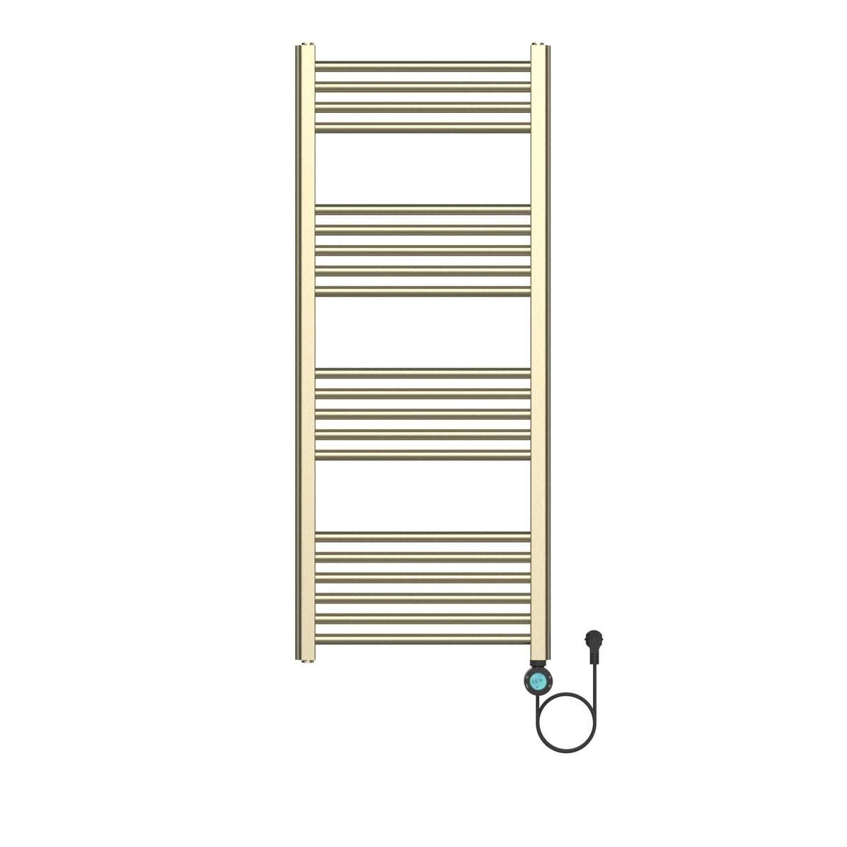 BELRAD ELEKTRISCHE HANDDOEKDROGER - MET DIGITALE, PROGRAMEERBARE THERMOSTAAT - SMART WIFI - AANSLUITING RECHTS - 700W - 1200X500 MM - GEBORSTELD GOUD