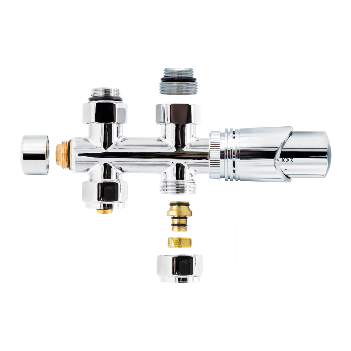 Belrad Radiatorkraan - Design - Thermostatisch - Middenaansluiting - Recht - Vloeraansluiting