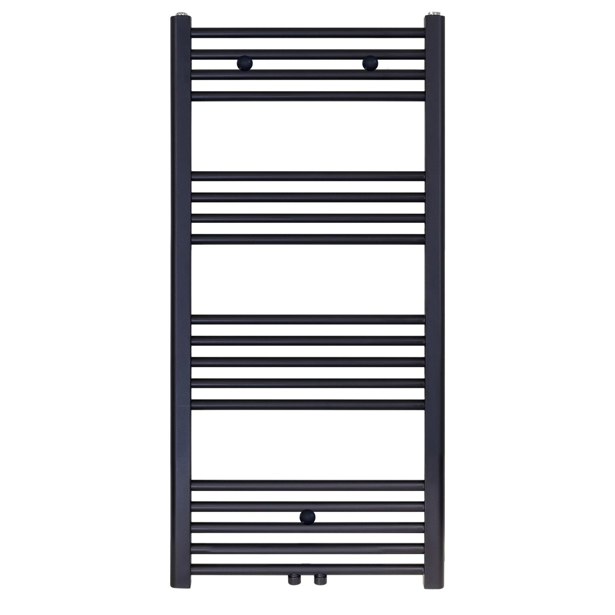 BELRAD HANDDOEKDROGER - LINKS-RECHTS/MIDDENAANSLUITING - 616 WATT - 1200X600CM - MAT ZWART