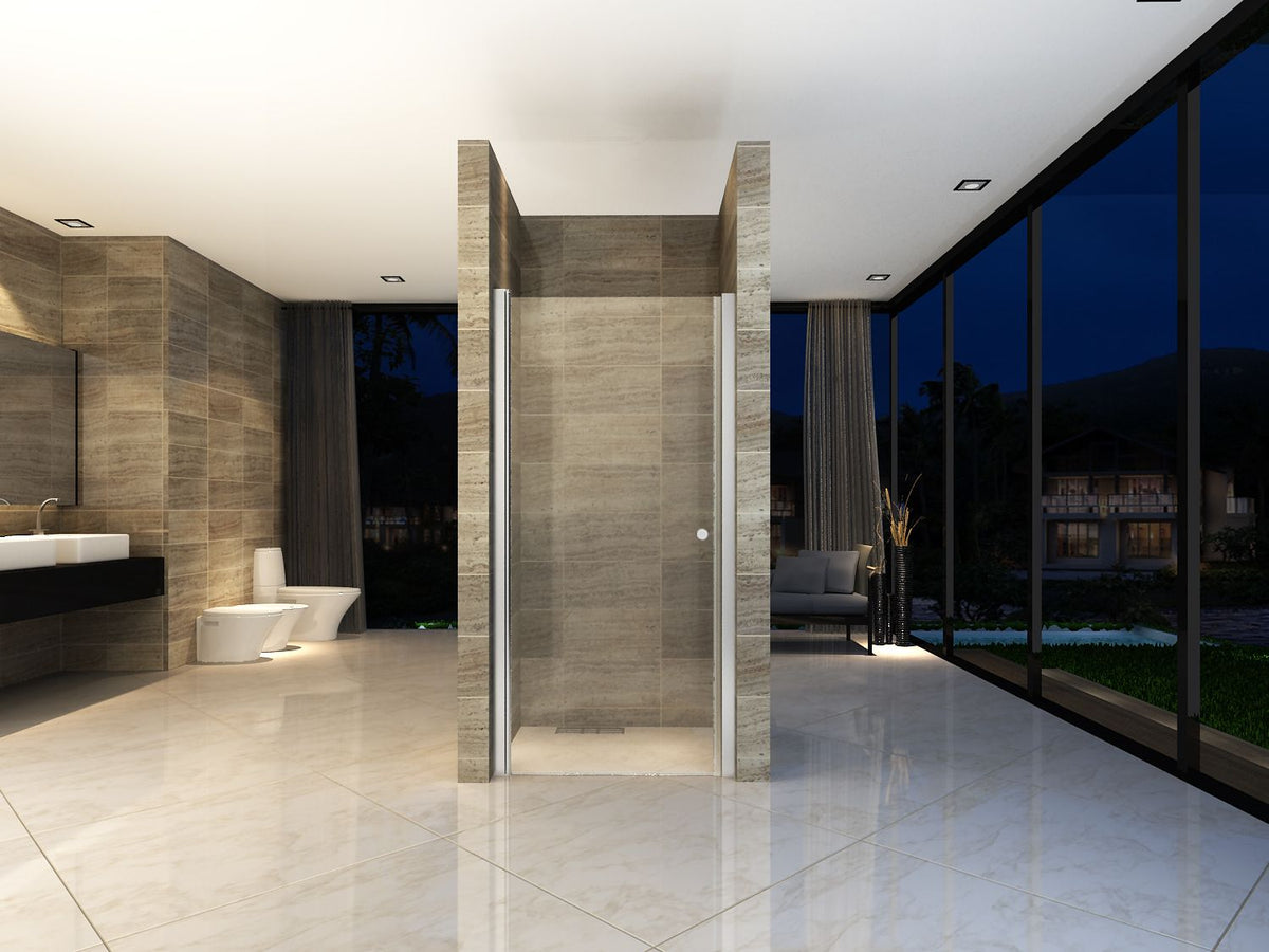 ALONI DRAAIDEUR VOOR NIS - 1000 X 1900MM - CHROOM - HELDER GLAS