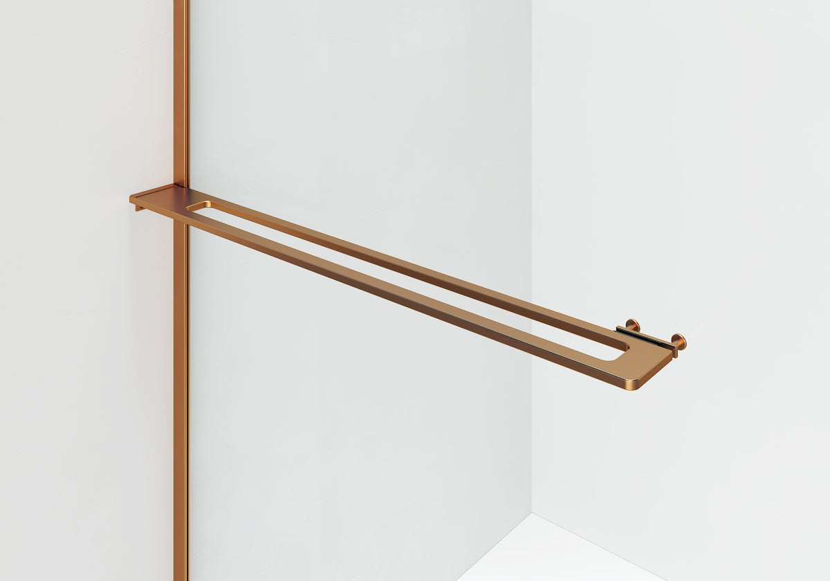 Curvy Inloopdouche Met Handdoekhouder - Gebogen - Met Anti-kalkbehandeling - Omkeerbaar - 8Mm Veiligheidsglas - 120x200cm