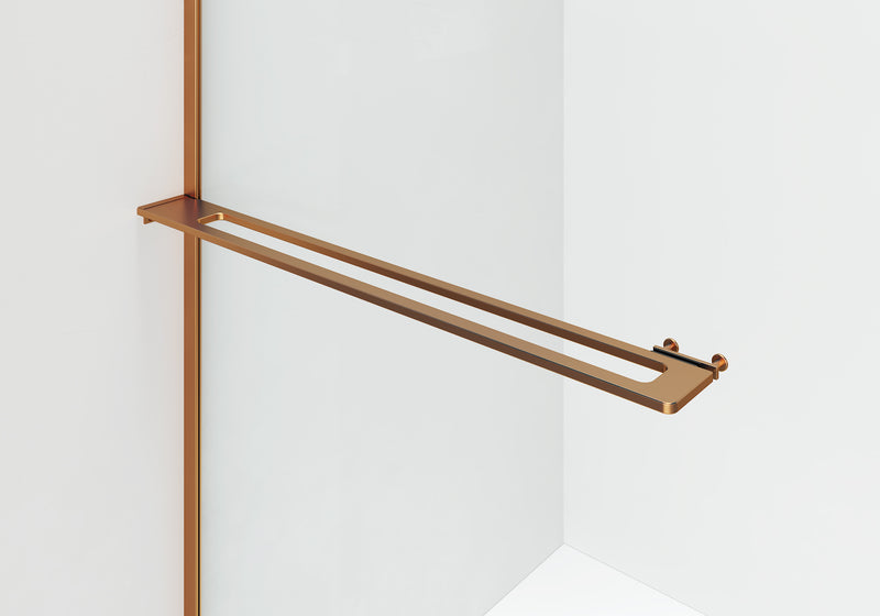 Sorei Mistra Inloopdouche Met Handdoekhouder - Gebogen - Met Anti-kalkbehandeling - Omkeerbaar - 8Mm Veiligheidsglas - 120x200cm