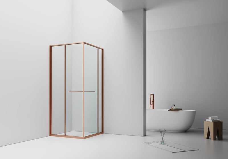 Nukumo Suzuame Douchecabine - Naar Binnen Openende Schuifdeur En Zijwand - Ruimtebesparend - Omkeerbaar - 6Mm Veiligheidsglas - 90x90x200 Cm