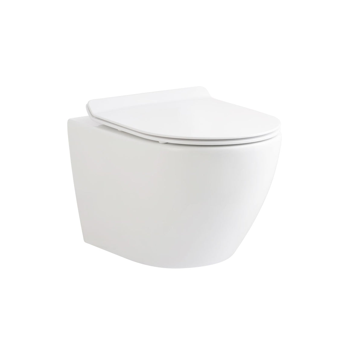 ALONI ECO HANGTOILET - RANDLOOS - MET ZITTING - DUROPLAST - SOFT CLOSE - QUICK RELEASE - COMPACT 49 CM - 36X36X49 CM - GLANZEND WIT
