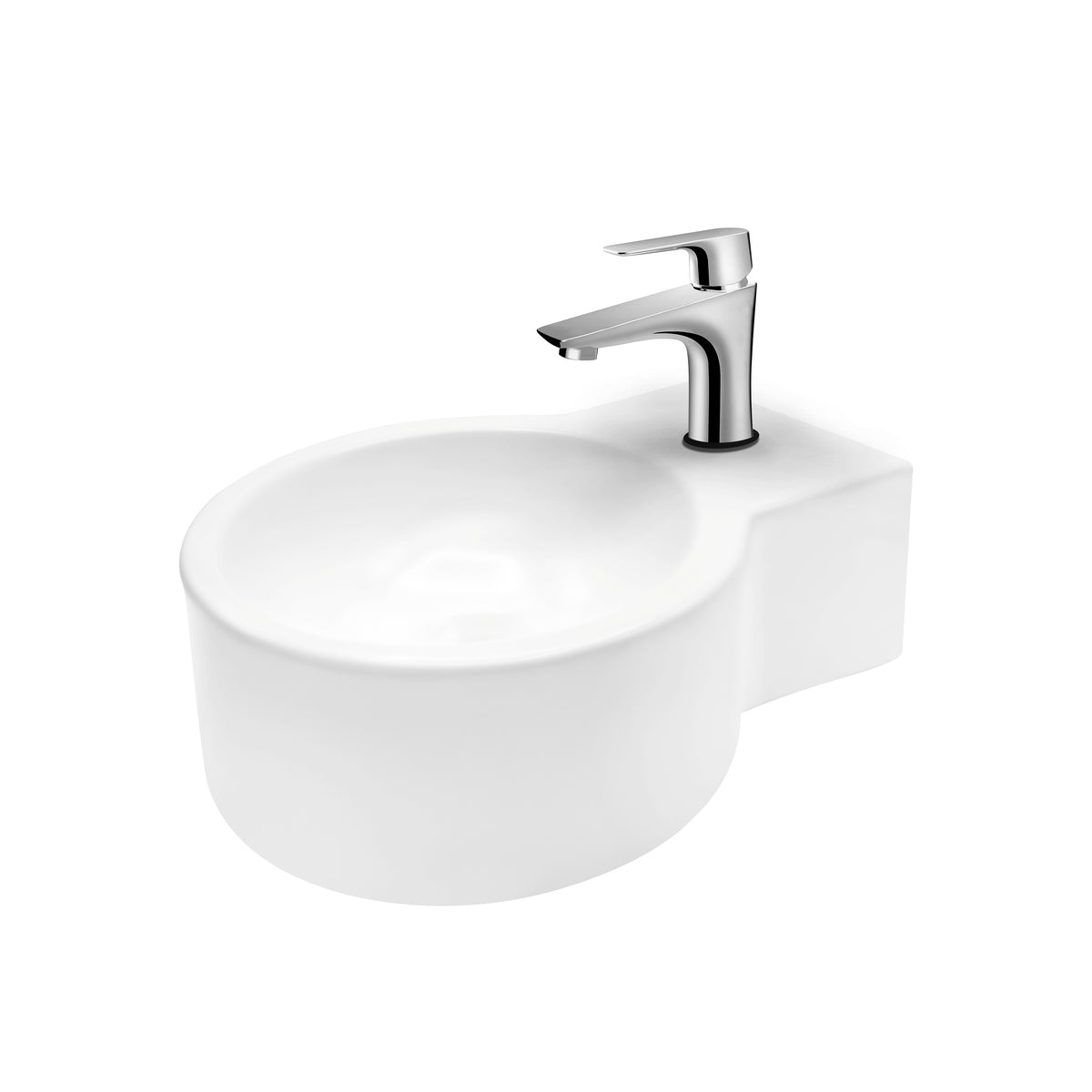 Aloni Fontein - Zonder Overloop - Met Kraangat - Keramiek - 28x16x35cm Glanzend Wit