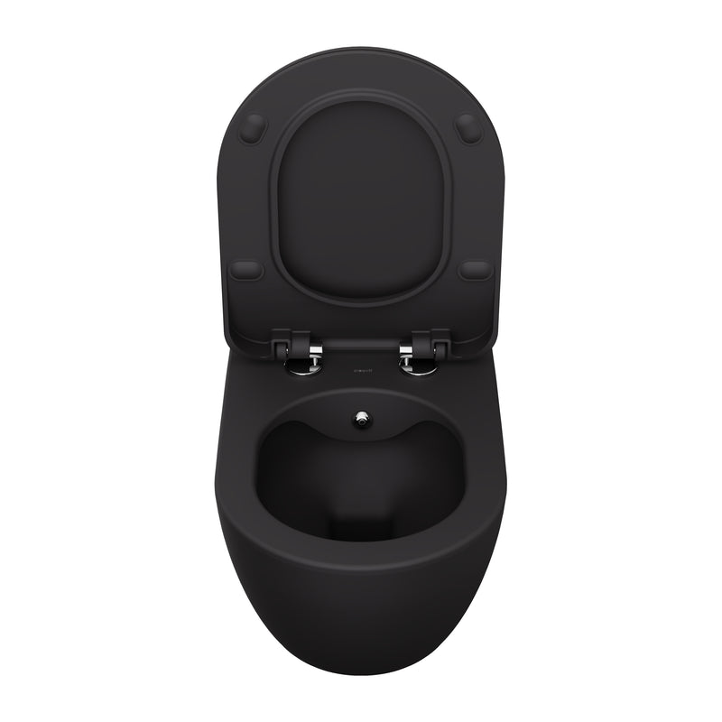 Kiyora Sno Free Hangtoilet Met Bidet - Randloos - Zonder Zitting - Mat Antraciet