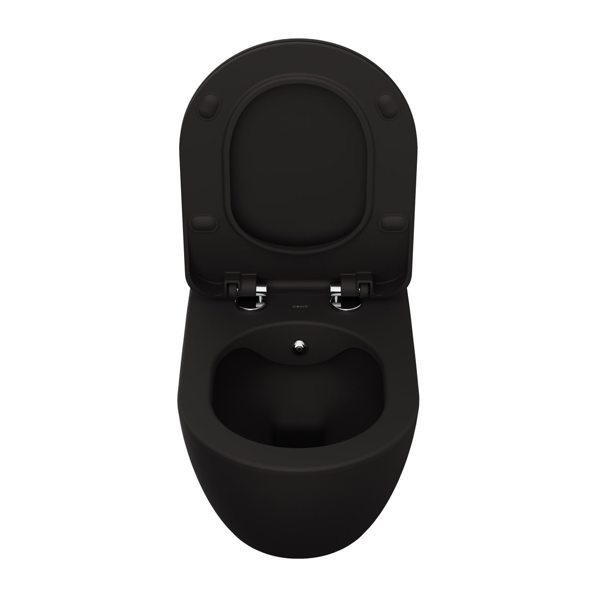 Creavit Free Hangtoilet Met Bidet - Randloos - Zonder Zitting - Mat Houtskool Zwart