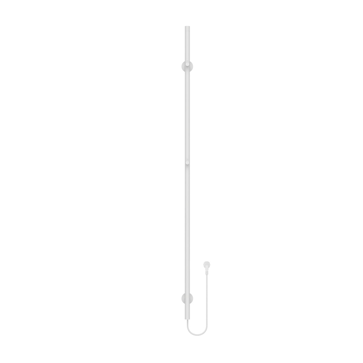 Belrad Elektrische Staafhanddoekdroger - Enkel - Met Digitale, Programeerbare Thermostaat - 60W - Ø2,5cm - 150x6,3x12,7 Cm - Glanzend Wit