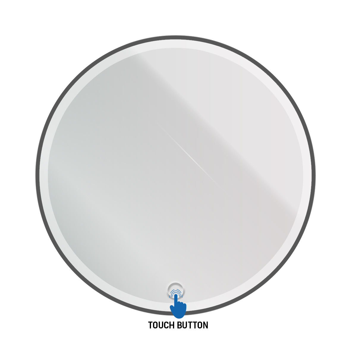 Aloni Omega Spiegel - Met Led Verlichting - Rond - Met Lijst - Zonder Verwarming - Kleurtemperatuur Led 3500-6500k - 80cm