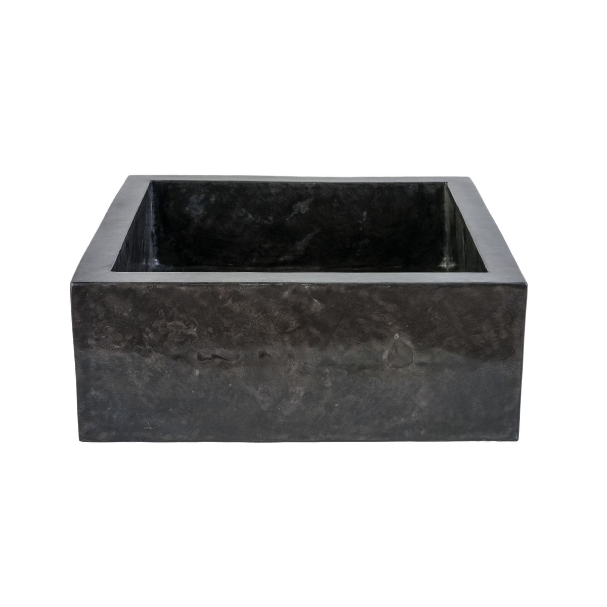 VIERKANTEN OPBOUW WASKOM VOLLEDIG GEPOLIJST - ZWART 40X40X15CM