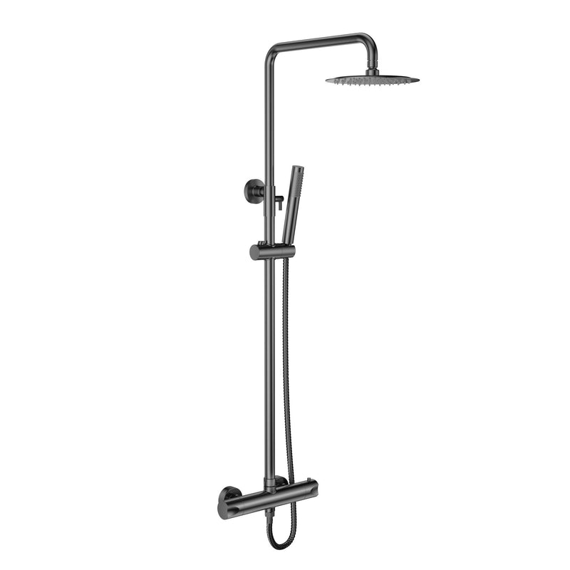 Sorei OPTIMA RONDO REGENDOUCHESET - THERMOSTATISCH - OPBOUW - GUNMETAL