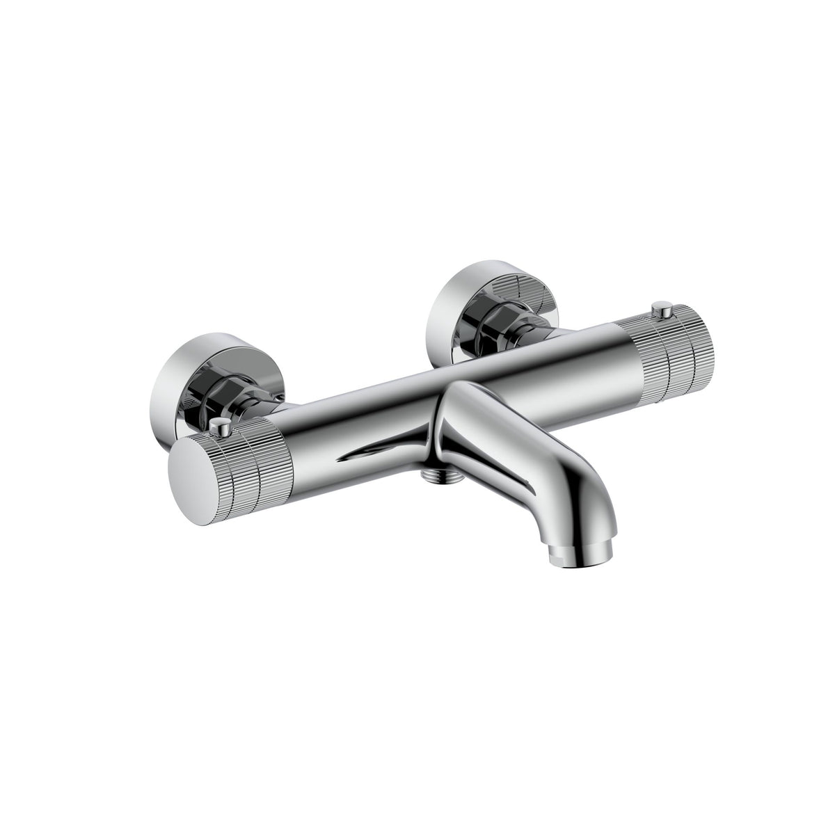 STRIA BADMENGKRAAN - THERMOSTATISCH - OPBOUW - KNOPPEN MET RIBBELSTRUCTUUR - BELGAQUA - CHROOM