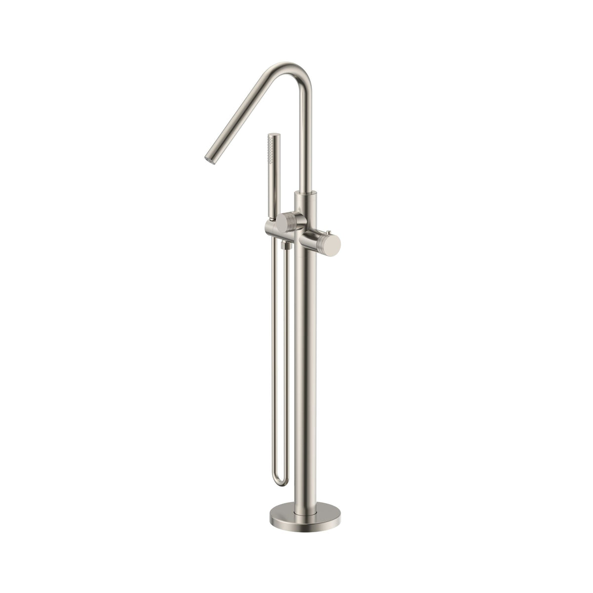 STRIA BADMENGKRAAN - VRIJSTAAND - THERMOSTATISCH - MET HANDDOUCHE EN DOUCHESLANG - KNOPPEN MET RIBBELSTRUCTUUR - BELGAQUA - GEBORSTELD RVS