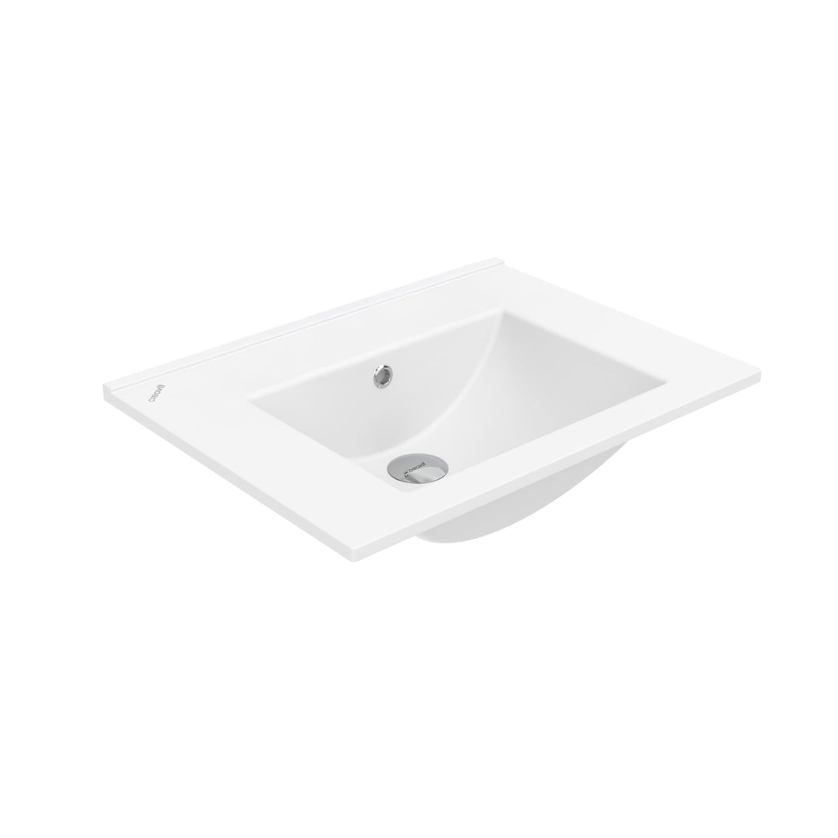SU WASTAFEL - 1 WASBAK - ZONDER KRAANGAT - KERAMIEK - 60X45CM - GLANZEND WIT