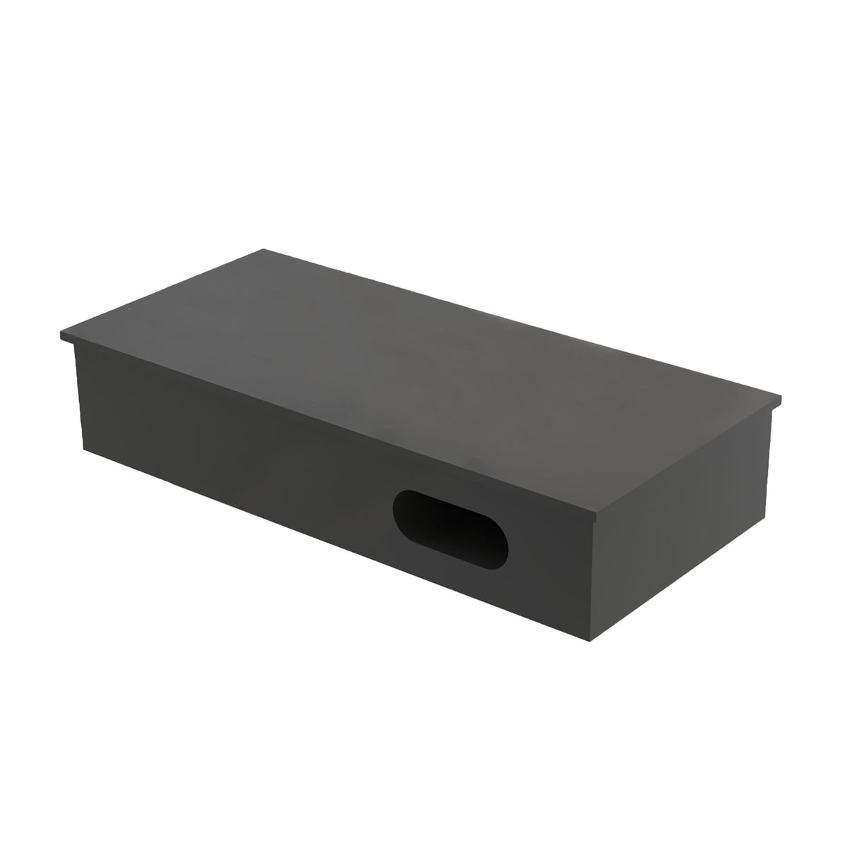 SOLID SURFACE WASTAFEL MET HANDDOEK UITSPARING (80X35X15CM) - MAT ZWART