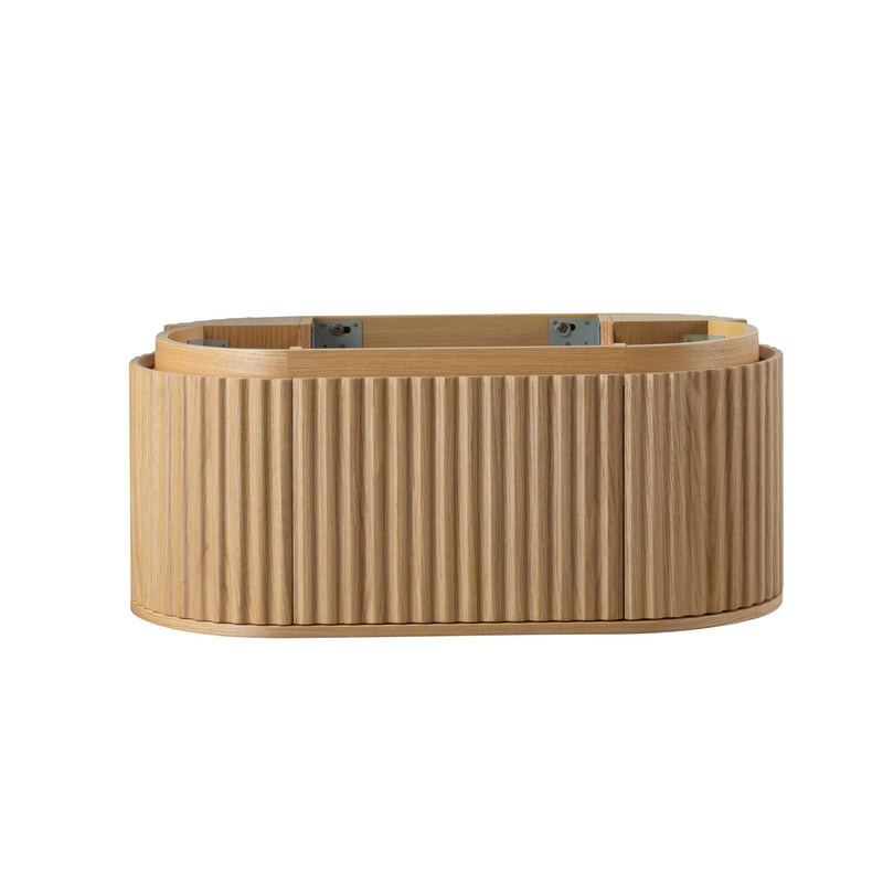 Nukumo Kaede Wastafelonderkast - 1 Lade - Greeploos - Soft Close – 119x42x52,5 Cm - Naturel Eiken