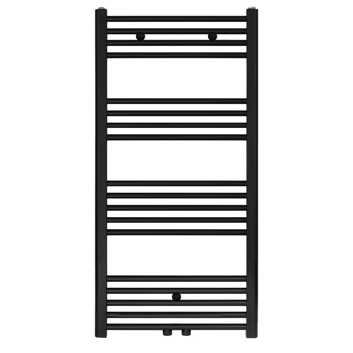 BELRAD HANDDOEKDROGER - LINKS-RECHTS/MIDDENAANSLUITING - 558 WATT - 1100X600CM - MAT ZWART