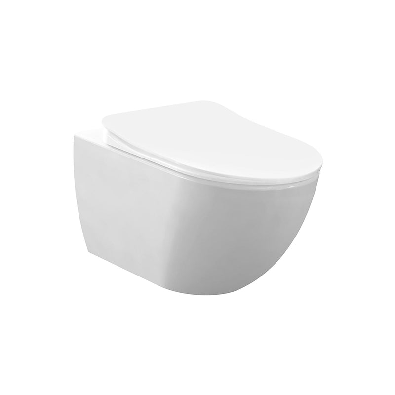 Kiyora Sno Free Hangtoilet - Randloos - Zonder Zitting - Glanzend Wit
