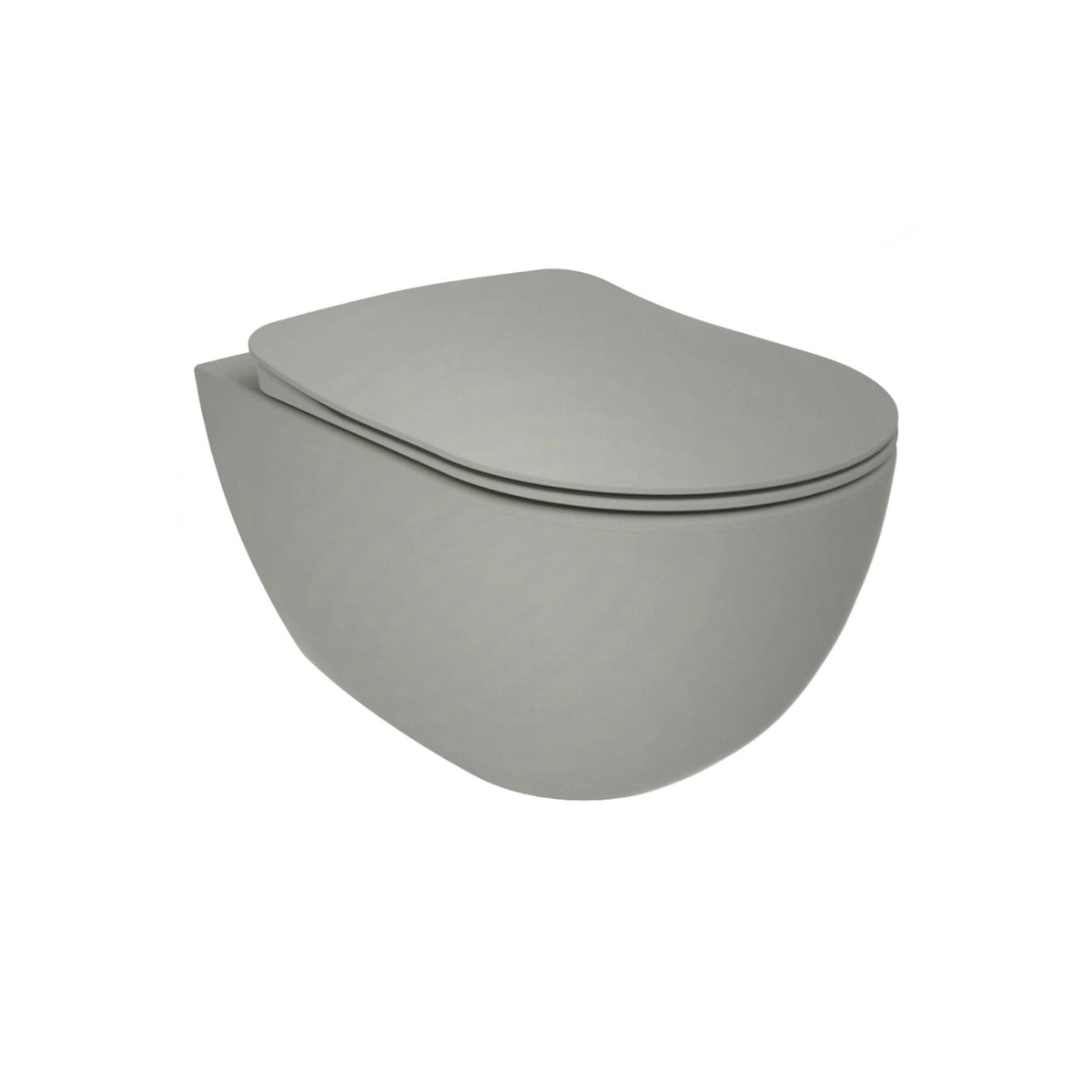 Creavit Free Hangtoilet - Randloos - Zonder Zitting - Mat Koel Grijs