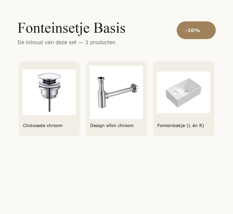 Inhoud van Fonteinsetje Basis — alle producten in de set