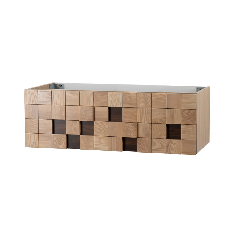 Nukumo Furu Wastafelonderkast - 1 Lade - Greeploos - Soft Close – 119x40x52 Cm - Licht Eiken