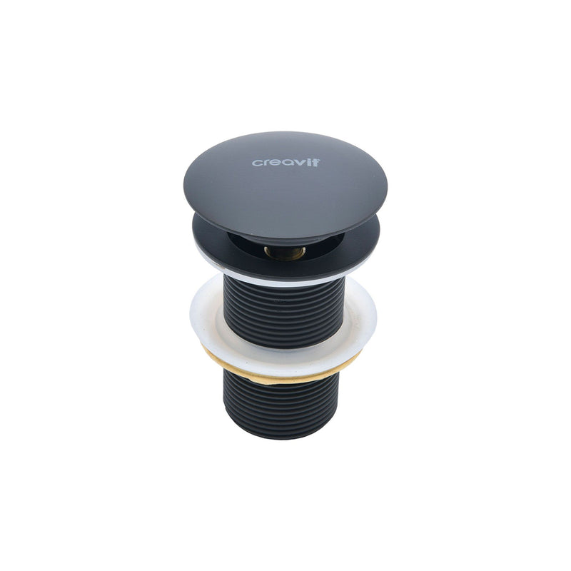 Kiyora AFVOERPLUG - CLICK WASTE 5/4" - MET OVERLOOP - MAT ZWART