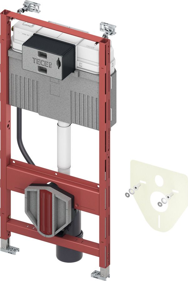 TECEPROFIL WC-INBOUWFRAME MET UNI-SPOELKAST, WANDBEVESTIGING EN GELUIDSISOLATIESET - UNIVERSEEL - BOUWHOOGTE 1120 MM