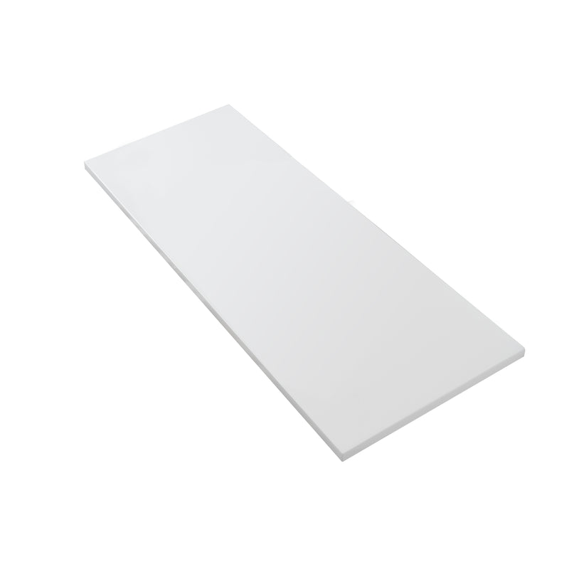 Nukumo Take Tablet Voor Wastafelonderkast - Zonder Kraan- En Afvoergat - Kunstmarmer - 120x1,2x52,5 Cm - Mat Wit