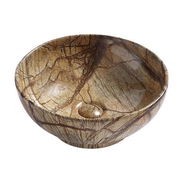 Aloni Crocodile Waskom - Opbouw - Zonder Overloop - Zonder Kraangat - Met Click Waste - Keramiek - 41x18x41 Cm