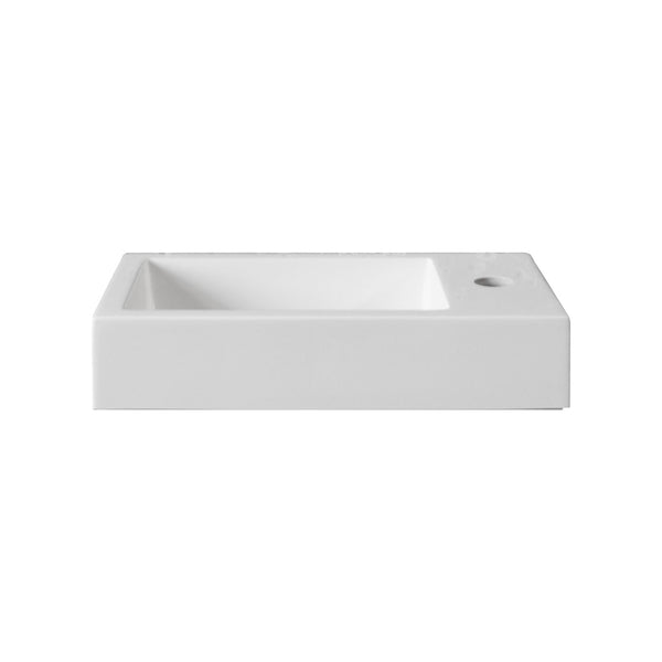 ALONI FONTEIN - ZONDER OVERLOOP - KRAANGAT LINKS OF RECHTS - KUNSTMARMER - 40X10,5X22,5CM - MAT WIT