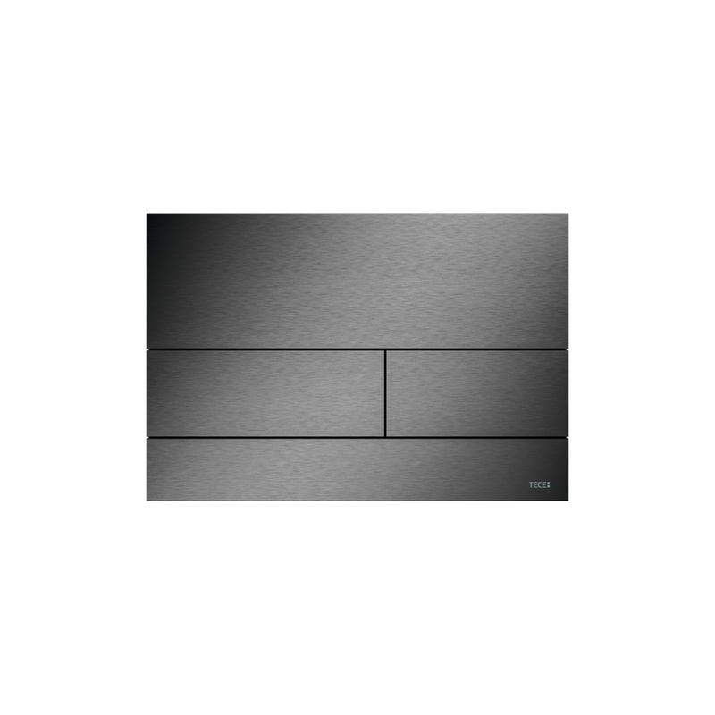 Renga Waku Ii Metaal Wc-bedieningsplaat Voor Duospoeltechniek, Geborsteld Zwart Chroom (met Anti-vingerprint)