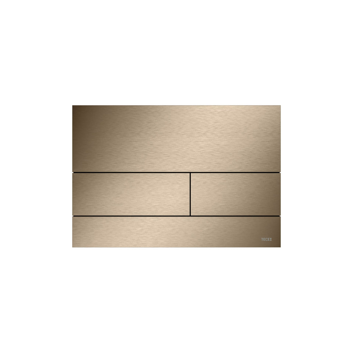 TECESQUARE II METAAL WC-BEDIENINGSPLAAT VOOR DUOSPOELTECHNIEK, GEBORSTELD ROOD GOUD (MET ANTI-VINGERPRINT)