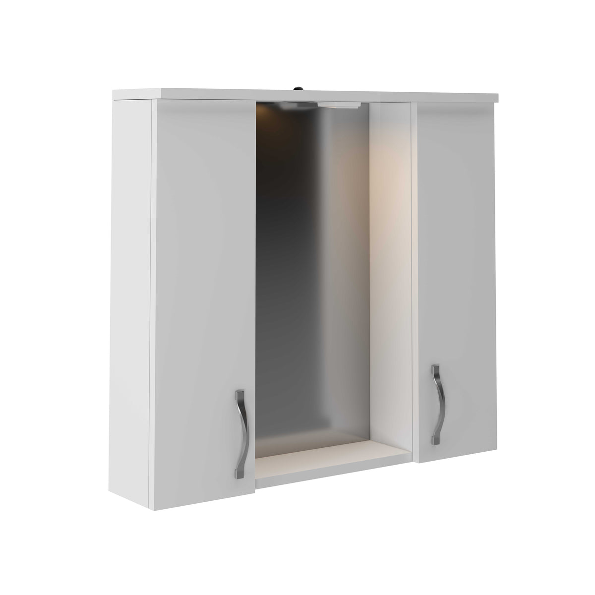 Aloni Aleco Spiegelkast- 2 Deuren - Met Verlichting - Met Stopcontact - 77x70x17,5 Cm