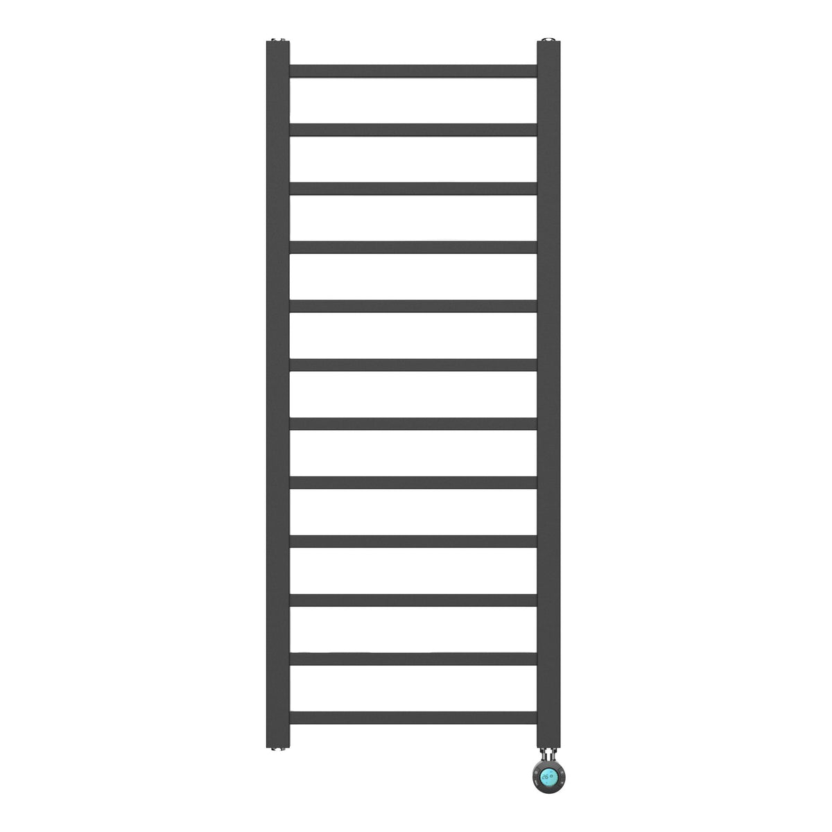 BELRAD ELEKTRISCHE HANDDOEKDROGER - MET DIGITALE, PROGRAMEERBARE THERMOSTAAT - AANSLUITING RECHTS - 413W - 1200X500 MM - MAT ZWART