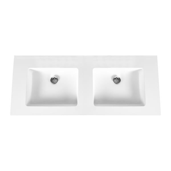Aloni Solid Surface Dubbele Wastafel Zonder Kraangat (120cm)