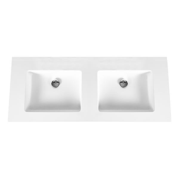 Aloni Solid Surface Dubbele Wastafel Zonder Kraangat (160cm)
