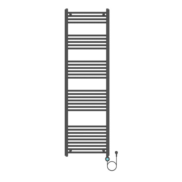 BELRAD ELEKTRISCHE HANDDOEKDROGER - MET DIGITALE, PROGRAMEERBARE THERMOSTAAT - SMART WIFI - AANSLUITING RECHTS - 1000W - 1800X550 MM - MAT ZWART