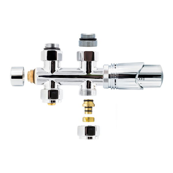 Belrad Radiatorkraan - Design - Thermostatisch - Middenaansluiting - Recht - Vloeraansluiting