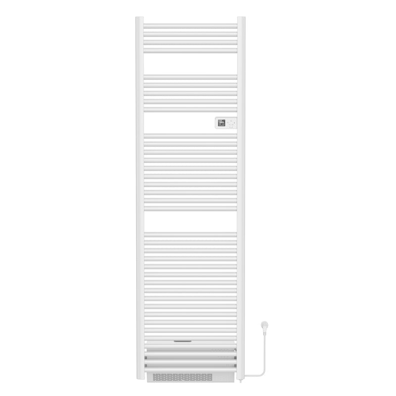 Hinata Gloda Elektrische Handdoekdroger Met Blower - Met Digitale Programeerbare Thermostaat - Smart Wifi - 2000w - 1840x540x133 Mm - Glanzend Wit