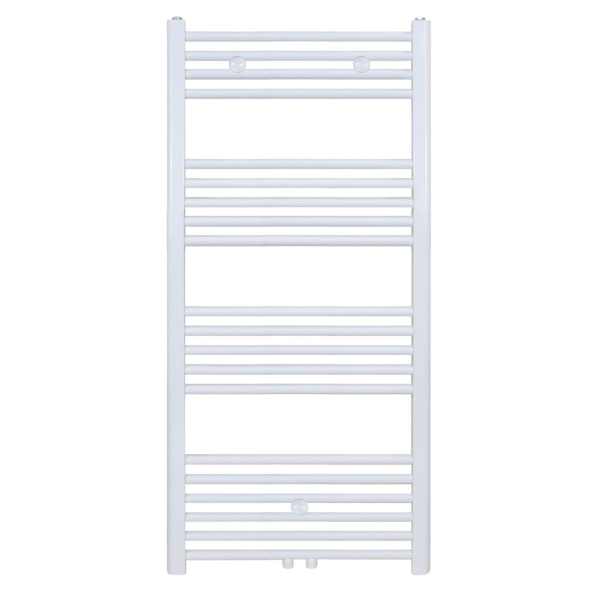 BELRAD HANDDOEKDROGER - LINKS-RECHTS/MIDDENAANSLUITING - 458 WATT - 1200X400CM - GLANZEND WIT