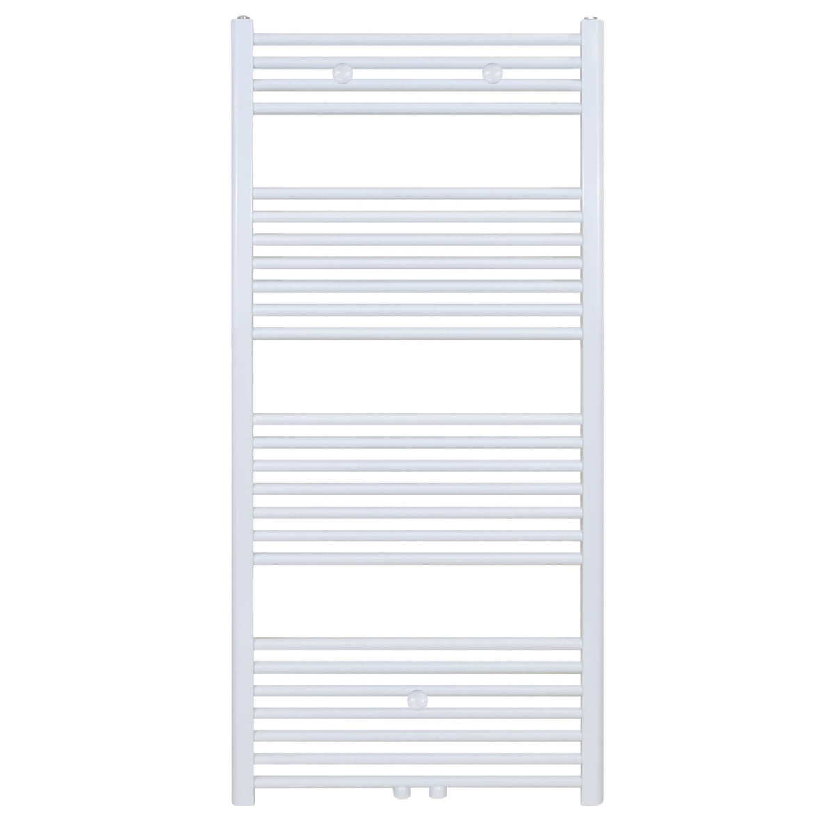 BELRAD HANDDOEKDROGER - LINKS-RECHTS/MIDDENAANSLUITING - 754 WATT - 1400X600CM - GLANZEND WIT