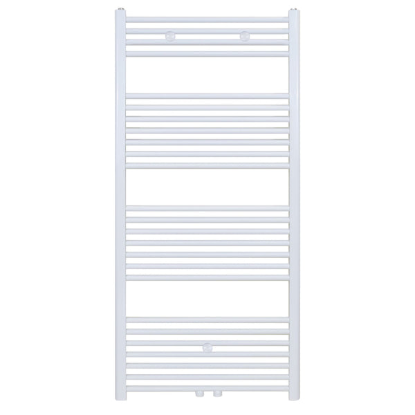 BELRAD HANDDOEKDROGER - LINKS-RECHTS/MIDDENAANSLUITING - 754 WATT - 1400X600CM - GLANZEND WIT