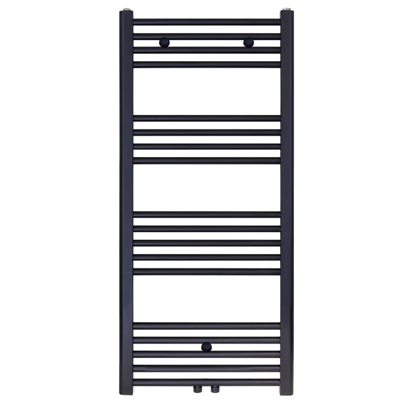 BELRAD HANDDOEKDROGER - LINKS-RECHTS/MIDDENAANSLUITING - 537 WATT - 1200X500CM - MAT ZWART