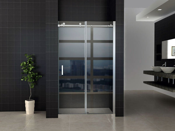 ALONI SCHUIFDEUR VOOR NIS - 1200 X 2000MM - CHROOM - HELDER GLAS