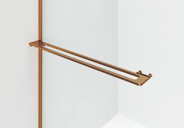 Curvy Inloopdouche Met Handdoekhouder - Gebogen - Met Anti-kalkbehandeling - Omkeerbaar - 8Mm Veiligheidsglas - 120x200cm