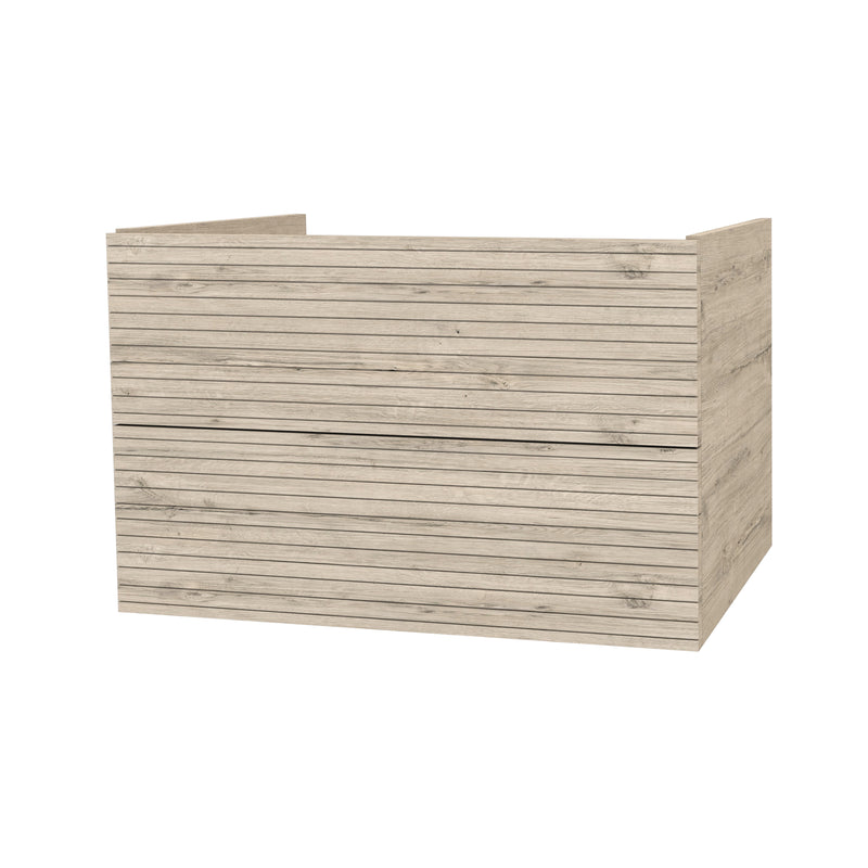 Nukumo Matsu Onderkast Met Horizontaal Reliëf (80cm) - Licht Hout