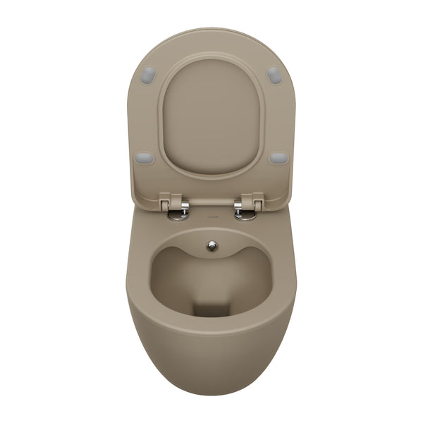 Creavit Free Hangtoilet Met Bidet - Randloos - Zonder Zitting - Mat Cappuccino