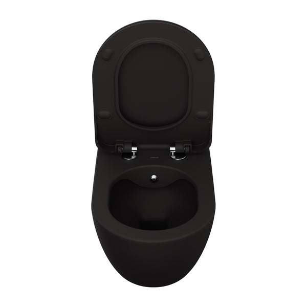 Creavit Free Hangtoilet Met Bidet - Randloos - Zonder Zitting - Mat Houtskool Zwart